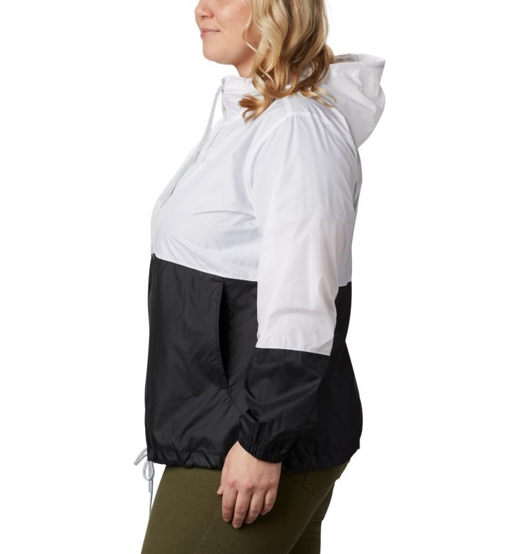 Women's Columbia Flash Forward Windbreaker Jackets White / Black | Plus Size CA-K4105